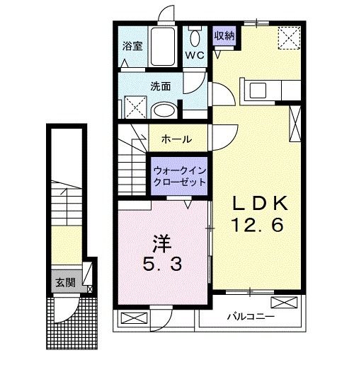 深谷市上柴町西のアパートの間取り