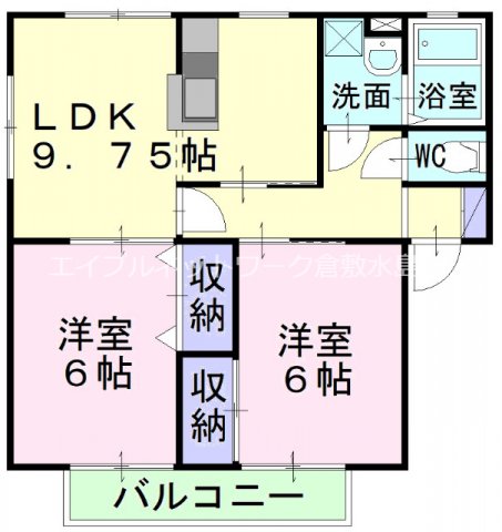 リバーサイド早島Aの間取り