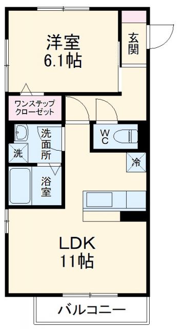 名古屋市北区柳原のアパートの間取り