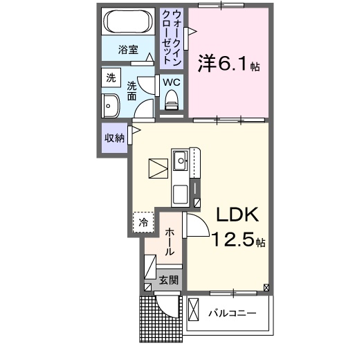 加古川市加古川町友沢のアパートの間取り