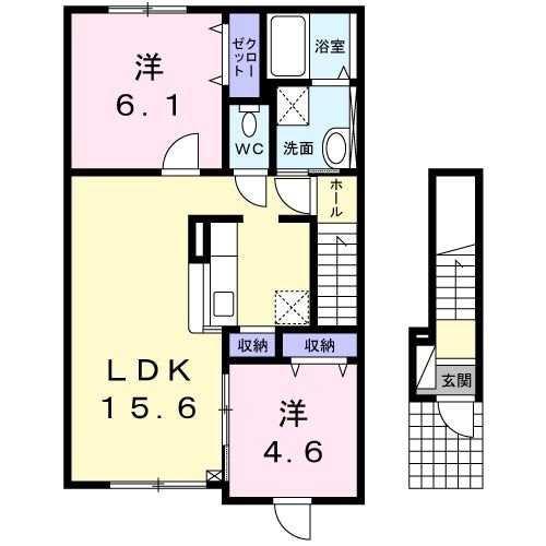 深川市西町のアパートの間取り