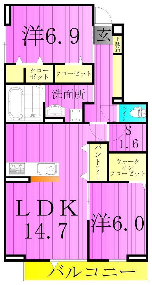 グラナーデ東伊興の間取り