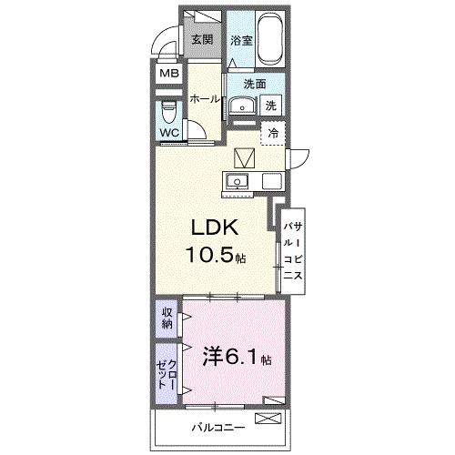 堺市北区新金岡町のアパートの間取り