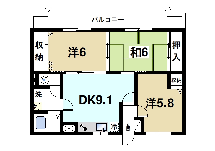 桜井市大字谷のマンションの間取り