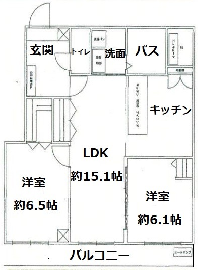 【大阪市北区紅梅町のマンションの間取り】