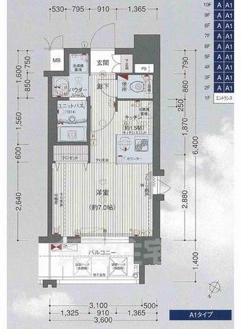 プレサンス大阪城公園ファーストシートの間取り