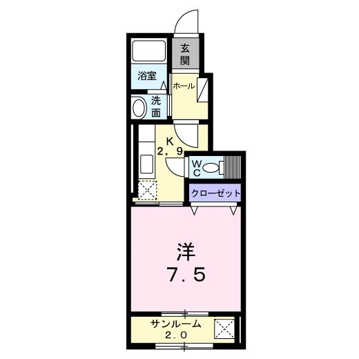 【新発田市中曽根町のアパートの間取り】