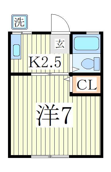 柏市東中新宿のアパートの間取り