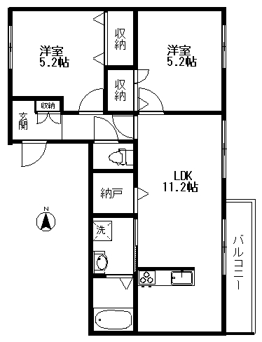 世田谷区上北沢のマンションの間取り