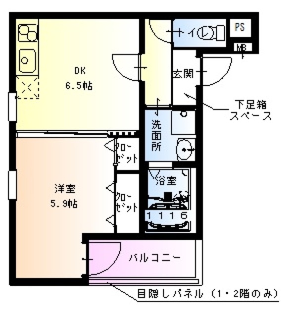 大阪市淀川区十三元今里のアパートの間取り