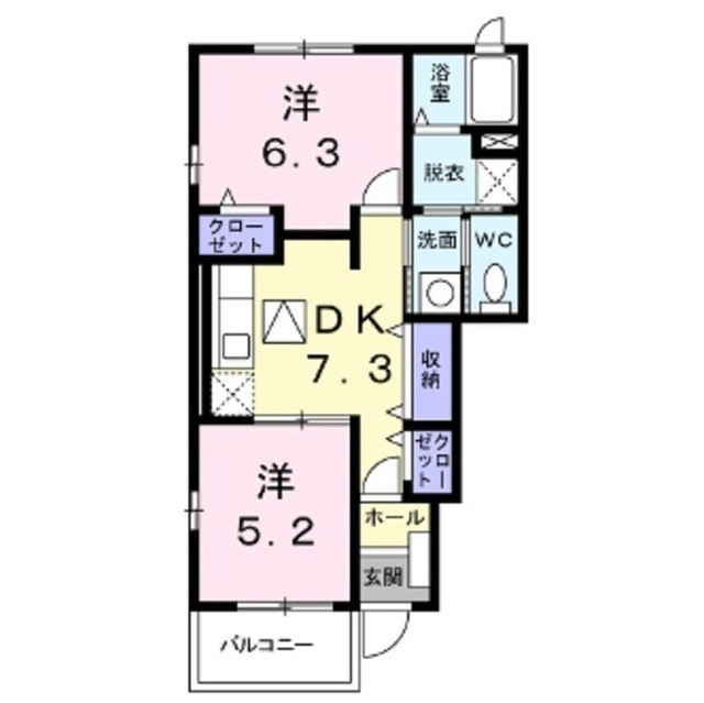 上田市古安曽のアパートの間取り