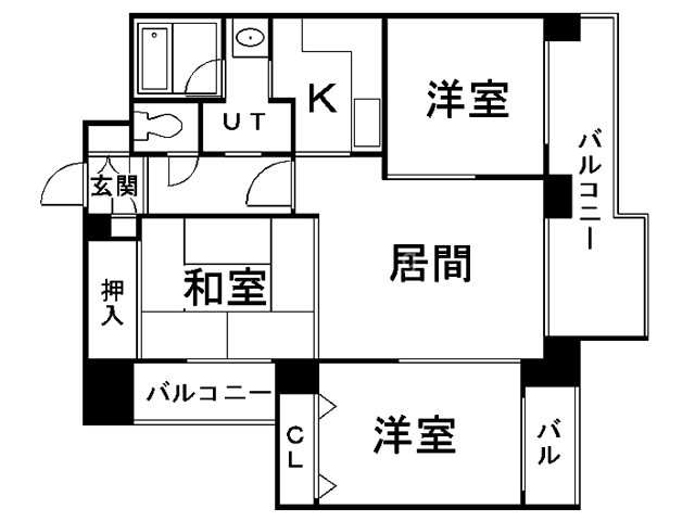 札幌市白石区菊水一条のマンションの間取り