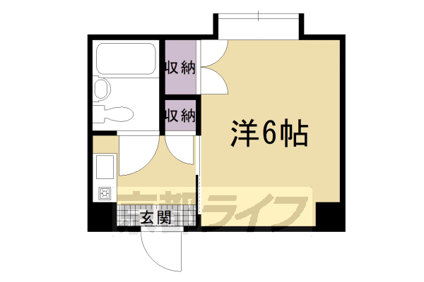 京都市右京区太秦藤ケ森町のアパートの間取り