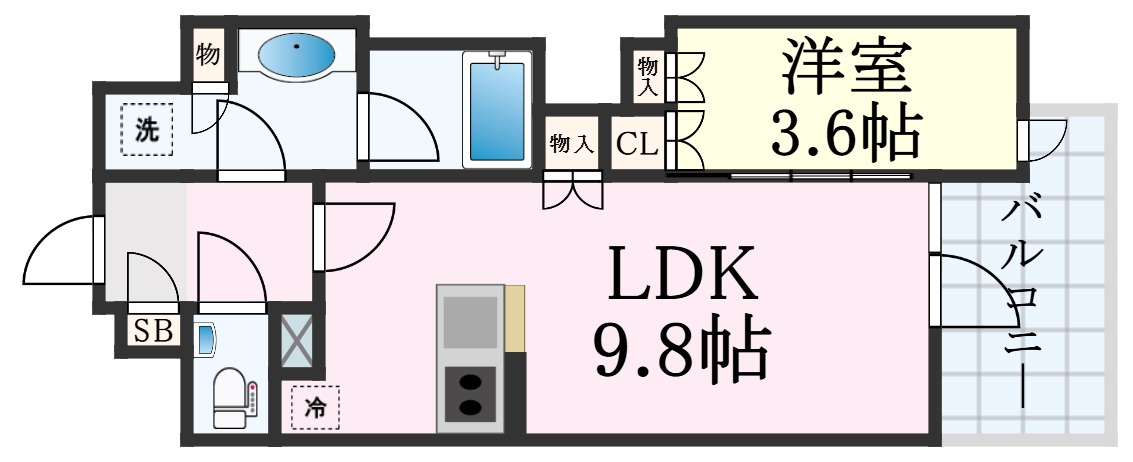 渋谷区恵比寿南のマンションの間取り