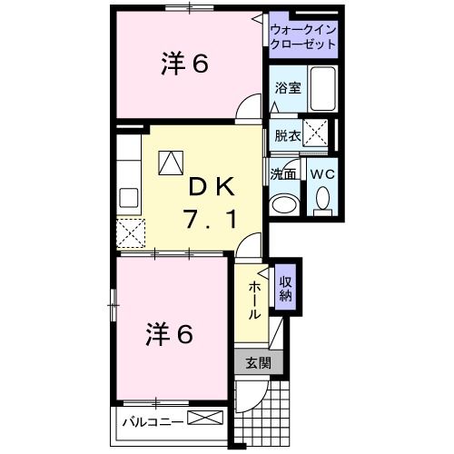 福山市津之郷町大字加屋のアパートの間取り