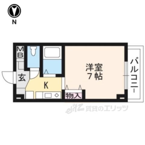 京都市伏見区深草西浦町１丁目のマンションの間取り