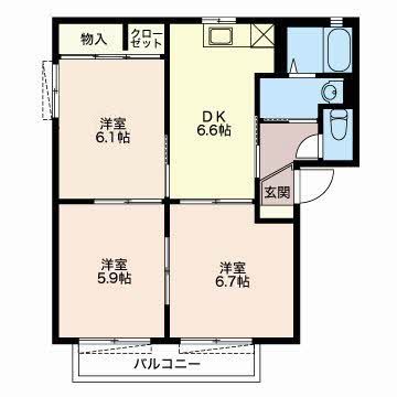 富士市久沢のアパートの間取り