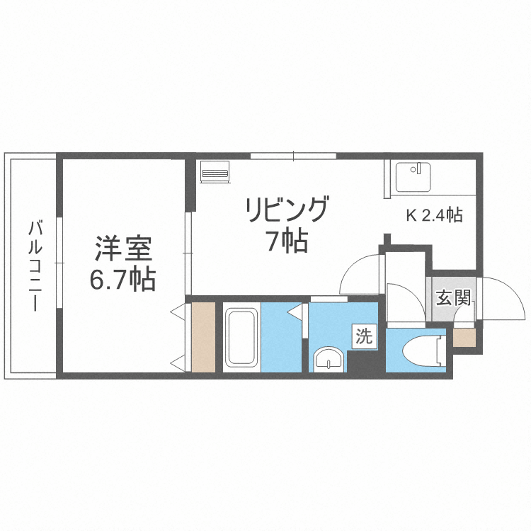 札幌市中央区南十七条西のマンションの間取り