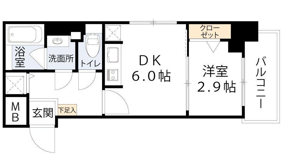 ライフフィールドなにわ本町RUELLEの間取り