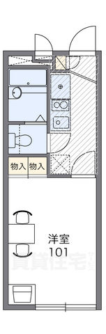 茨木市南春日丘のアパートの間取り