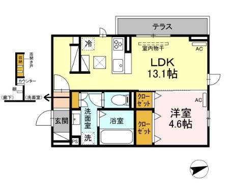 豊橋市中岩田のアパートの間取り