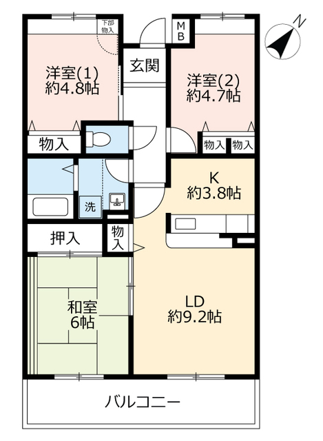 ＵＲアルビス五月ヶ丘の間取り