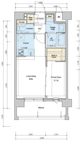 福岡市博多区空港前のマンションの間取り