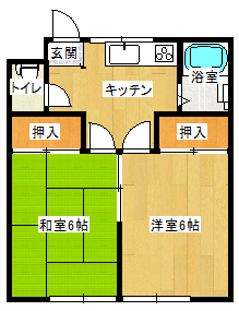 岸コーポの間取り