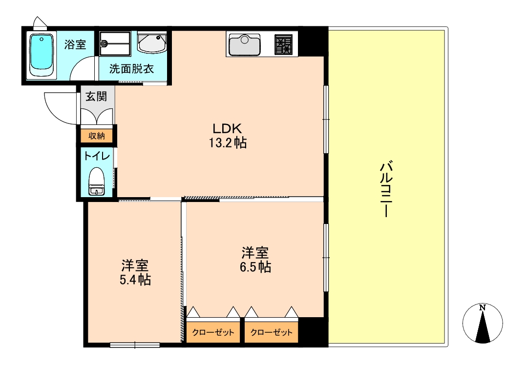 広島市中区鶴見町のマンションの間取り