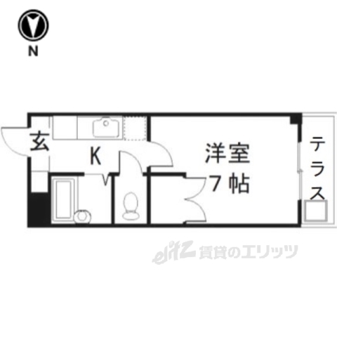 京都市伏見区向島中島町のマンションの間取り