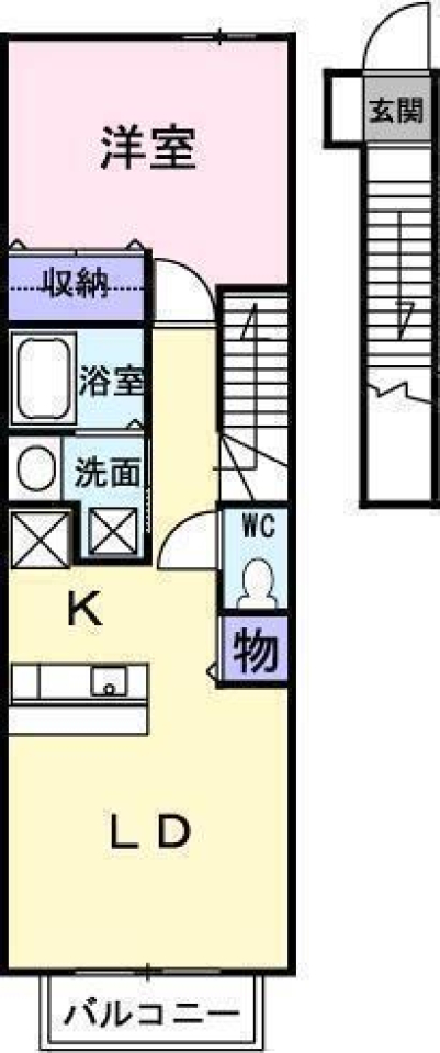 松山市平井町のアパートの間取り