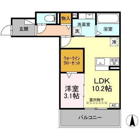 【羽島郡岐南町下印食のアパートの間取り】