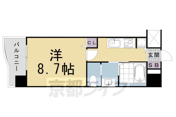 京都市下京区骨屋町のマンションの間取り