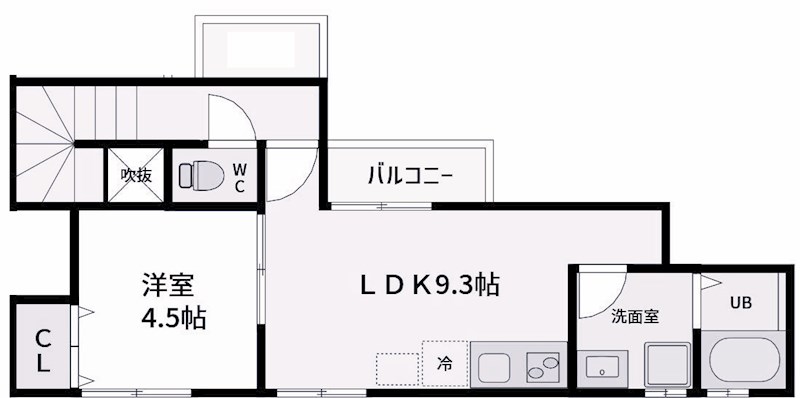 神戸市須磨区神撫町のアパートの間取り