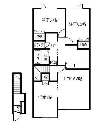 しべつマンション１の間取り