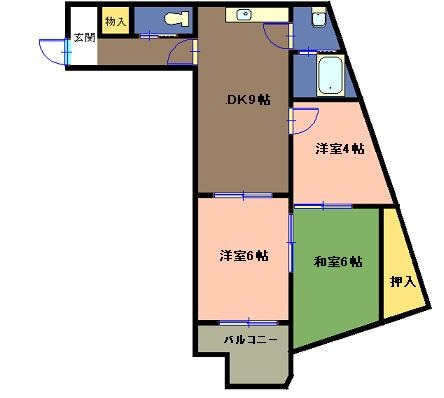ＪＲ東海道本線 沼津駅 徒歩6分 6階建 築42年の間取り写真