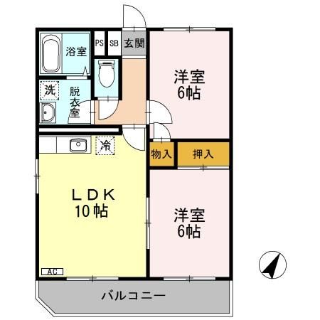 下関市吉見本町のマンションの間取り