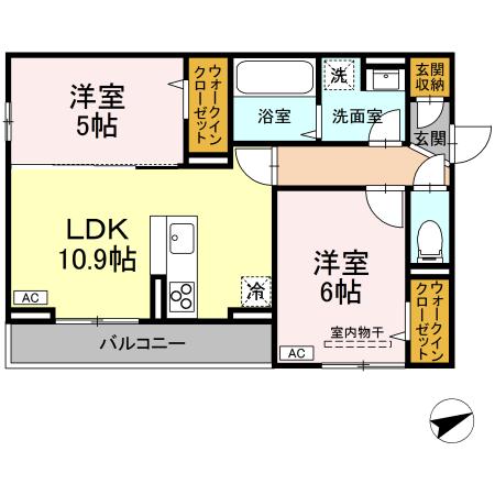 福山市川口町のアパートの間取り