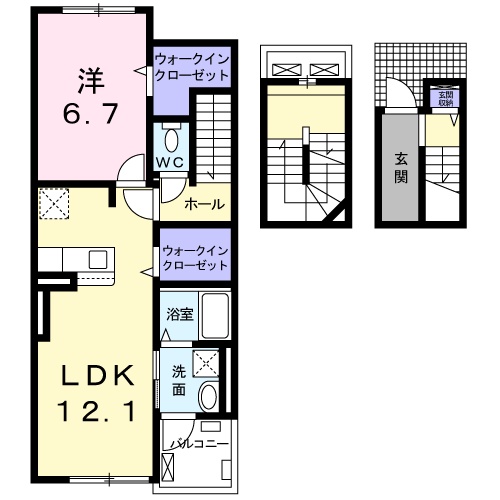 堺市堺区旭ヶ丘南町のアパートの間取り