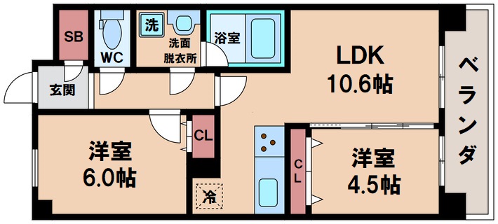 パラゴン梅南ステーションフロントの間取り