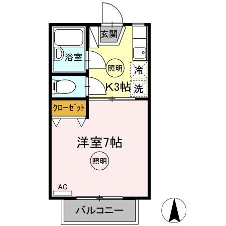 高松市屋島西町のアパートの間取り