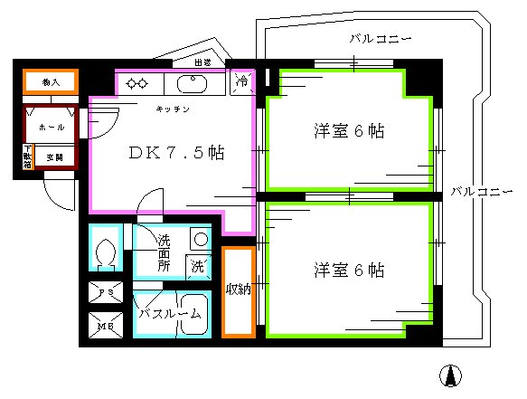 中野区本町のマンションの間取り