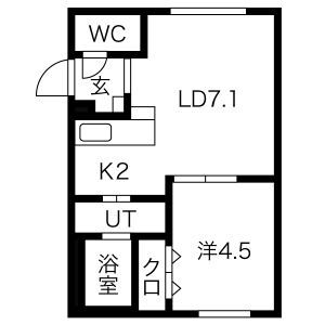 札幌市南区澄川二条のマンションの間取り