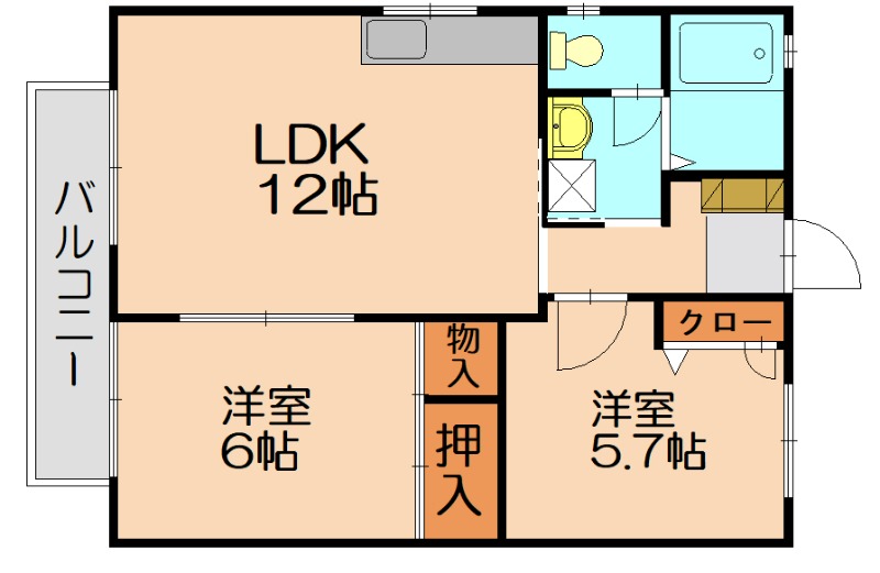 糟屋郡宇美町宇美のアパートの間取り