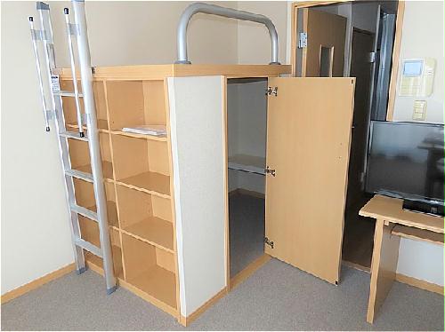 収納　本棚、ベッド下収納あり