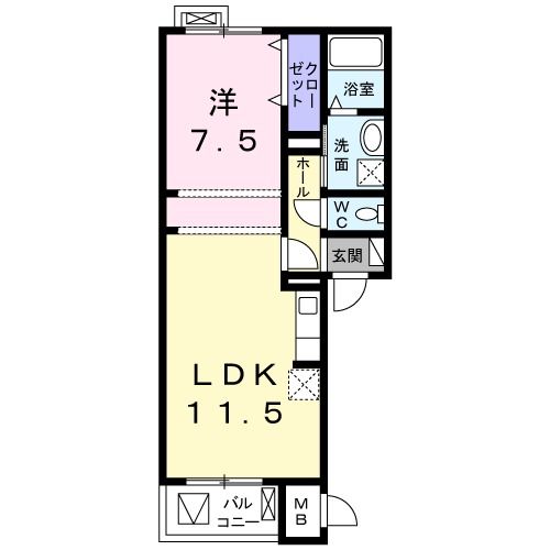 【河内長野市栄町のアパートの間取り】