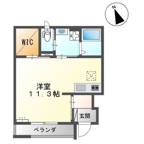 出雲市荻杼町のアパートの間取り