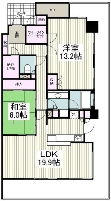 横浜市神奈川区橋本町のマンションの間取り