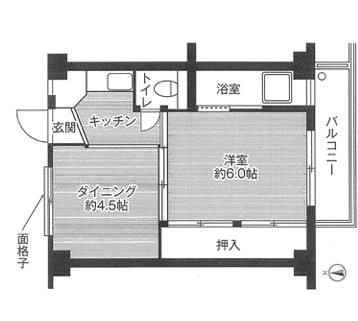 三木市別所町朝日ケ丘のマンションの間取り