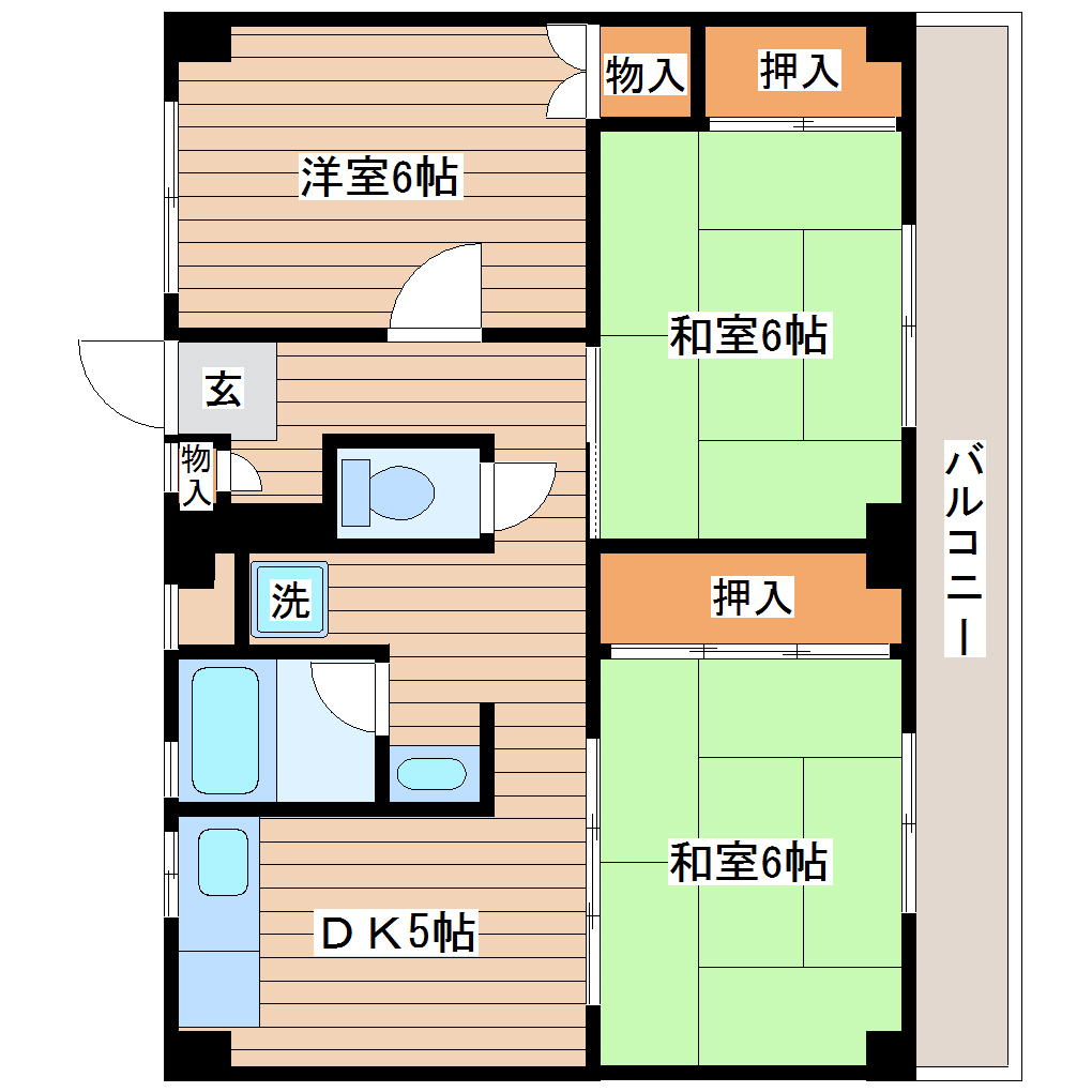 ビレッジハウス四郎丸3号棟の間取り